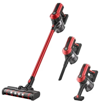 Stick Vacuum Cleaner, 23Kpa Suciton kietai Grindų Kilimas, Raudona, K23