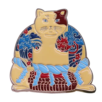 Sumo yakuza sagė mados tatuiruotė katė pin įkvėpė Japonų ukiyoe spalvingas striukės, kuprinės, papildomai
