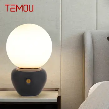 TEMOU Keramikos Stalo Apšvietimas mygtukinis apšvietimo Reguliatorius šiuolaikinės LED Šiaurės Kūrybos Dekoratyvinis Naktiniai Šviestuvai