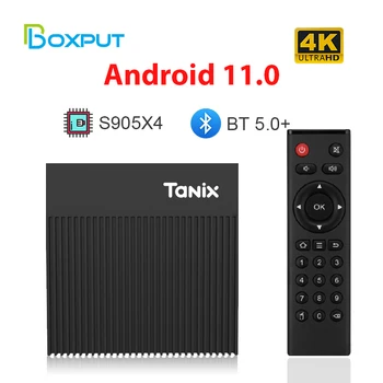 Tanix X4 Android 11.0 Smart TV BOX Amlogic S905X4 AV1 4GB RAM, 32GB/64GB ROM 2.4 G&5G Dual Wifi Media Player 