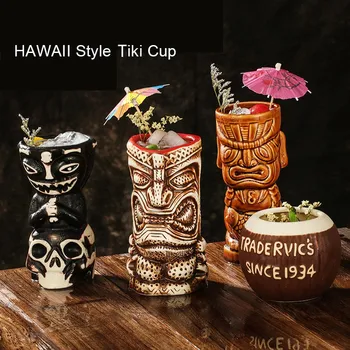 Tikis Puodelis Kūrybos Havajai Keramikos Tiki Puodelis Asmeninį Kokteilių Taurės Zombie Taurės Porceliano Alaus, Vyno, Puodelis Puodelis Baras Masažuoklis