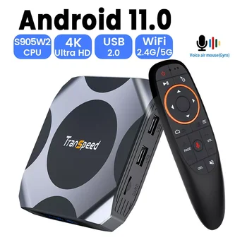 Transpeed AV1 Android 11 Amlogic S905W2 TV Box 2.4 G&5.8 G Wifi BT5.0 32G 64G Media Player 4K 3D fast Set top box