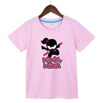 Vasarą Naujų Animacinių filmų Vaikams, T-shirt Ninja Kidz Spausdinti Berniukas Mergaitė trumpomis Rankovėmis T-shirt Šukuotinės Medvilnės Vaikams Laisvalaikio Aprangą Palaidinukė