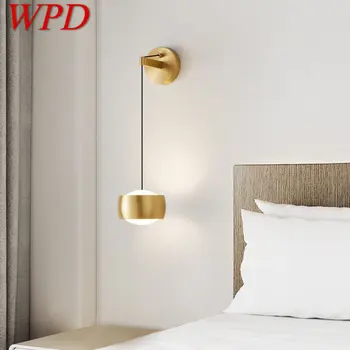 WPD Šiuolaikinio Žalvario Šviesos Siena LED 3 Spalvų Kūrybos Paprastumo Aukso Interjero Sconce Naktiniai staleliai, Namų Miegamasis