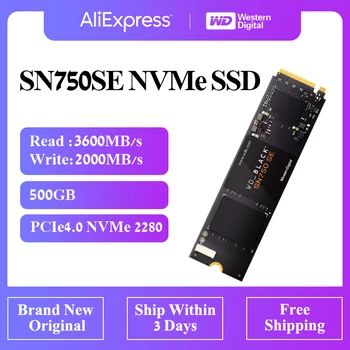 Western Digital WD Black SN750 SE 500GB NVMe SSD M. 2280 2 PCle4.0 Gen4 Vidinio Kietojo Disko 500GB Skaityti Iki 3600 MB/s