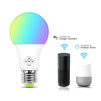 Wifi Smart LED Light Bulb Nuotolinio Valdymo pulto LED Šviesos 4.5 W RGB Magija Lemputės Suderinamos su Alexa, Google 