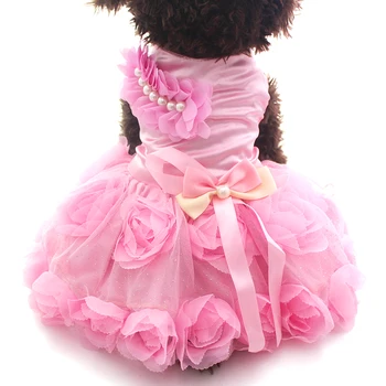 XKSRWE šunelis Princesė Vestuvių Suknelė Tutu Rozetės&Lankas Suknelės Katės Mažylių Sijonas Pavasario/Vasaros Drabužių Drabužiai, 2 Spalvų