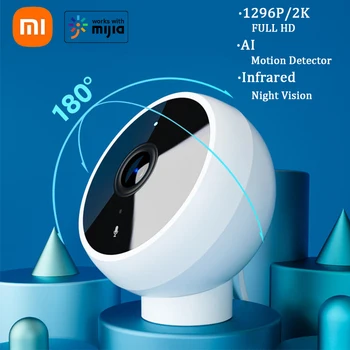 Xiaomi Smart IP Kameros 2K 1296P Full HD infraraudonųjų SPINDULIŲ Naktinio Matymo Saugumo Stebėti Super Plataus Angl WIFI Sekimo MINI Kamera Mijia APP