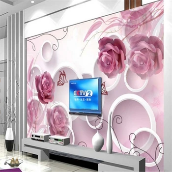 beibehang Didelis užsakymą tapetai 3d pink gėlių kambarį, miegamąjį, TV foną, apdailos papel pintado sumalti