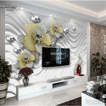 beibehang Metalo tekstūros papuošalai, gėlės kambarį, TV foną užsakymą didelė freska ne audiniai aplinkos tapetai