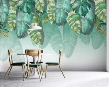 beibehang Užsakymą tapetai 3d freskos nuotrauką žalia nuolydis lapų augalų atogrąžų stiliaus sofa fono sienos kambarį apdaila