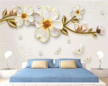 beibehang Užsakymą tapetai 3d papuošalai paramos tris paprastas ir stilingas, naujas Kinijos gėlių fone sienos popieriaus papel de parede
