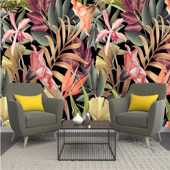 beibehang Užsakymą tapetai didelis sieninis sienų lipdukai Šiaurės stiliaus tropinių augalų modernus minimalistinio fono sienos