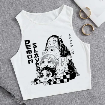 demon slayer bako viršuje korėjos mados streetwear 2000-ųjų derliaus viršų Moteris, 2000 mielas manga yk2 drabužiai