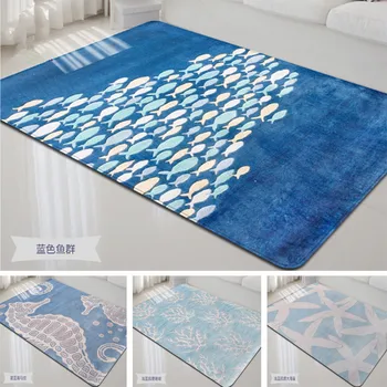 jūrų gyvūnų spausdinti kilimų Šiaurės asmeninį kilimą kambarį dekoro kilimai Miegamasis Bay lange namų priešslydžio sistema, dulkių šluostės Kilimas