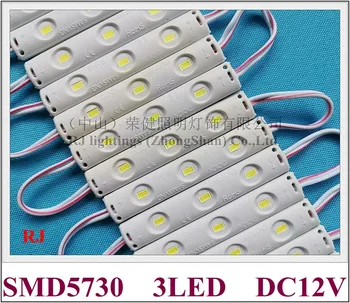 naujas dizainas įpurškimo LED modulis vandeniui LED back light apšvietimas DC12V 0.8 W SMD 5730 3 led IP65 75mm*12mm*5mm CE, ROHS