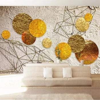 papel de parede Užsakymą tapetai su aukso ratą ir modernaus minimalistinio kambarį fono sienos, namų dekoro freskomis behang