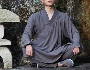 unisex Vasaros medvilnės kung fu lohan/arhat kostiumai nustatyti meditacija uniformas Zen budistų shaolin vienuoliai drabužių raudona/žalia/mėlyna/geltona
