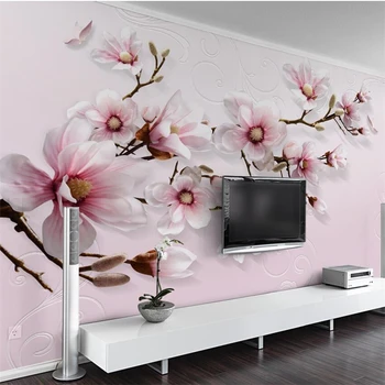 wellyu Modernus minimalistinio ranka-dažytos 3D lelijos rožinė fone sienos užsakymą didelės freskos tapetai papel de parede para quarto