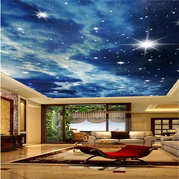 wellyu Užsakymą didelis tapetai žvaigždėtą dangų, debesis, žvaigždes, lubų ekrano užsklanda 3D gyvenimo kambario, miegamasis KTV baras, lubos, sienos popieriaus
