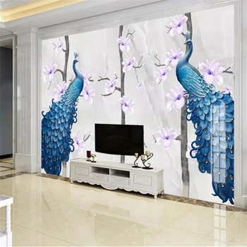wellyu Užsakymą tapetai 3D freskomis modernus naujas Kinijos naftos tapyba magnolija povas marmuro kambarį, TV foną, sienos popieriaus