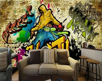 wellyu Užsakymą tapetai 3d freskos retro gatvės grafiti asmenybės baras KTV įrankiai sienos gyvenimo kambario, miegamasis freskos 3d tapetai