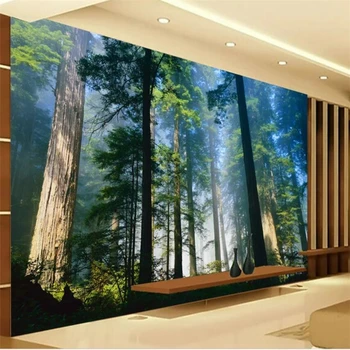 wellyu papel de parede para quarto Saulėtas medžių didelis TV fono sienos užsakymą didelės freskos žalia tapetai