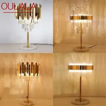 ·OULALA Kristalų stalinės Lempos Postmodernaus Prabangus LED Stalas Šviesos Dekoratyvinės Namų Lovos