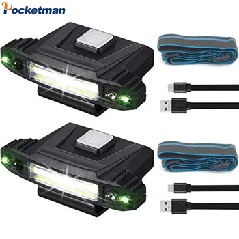 Šviesus Mini LED Įrašą Bžūp Šviesos USB Įkrovimo Jutiklis, Žibintų Vandeniui Skrybėlę Galvos Šviesos Žvejybos Veikia Sunku, Skrybėlės, Šalmai